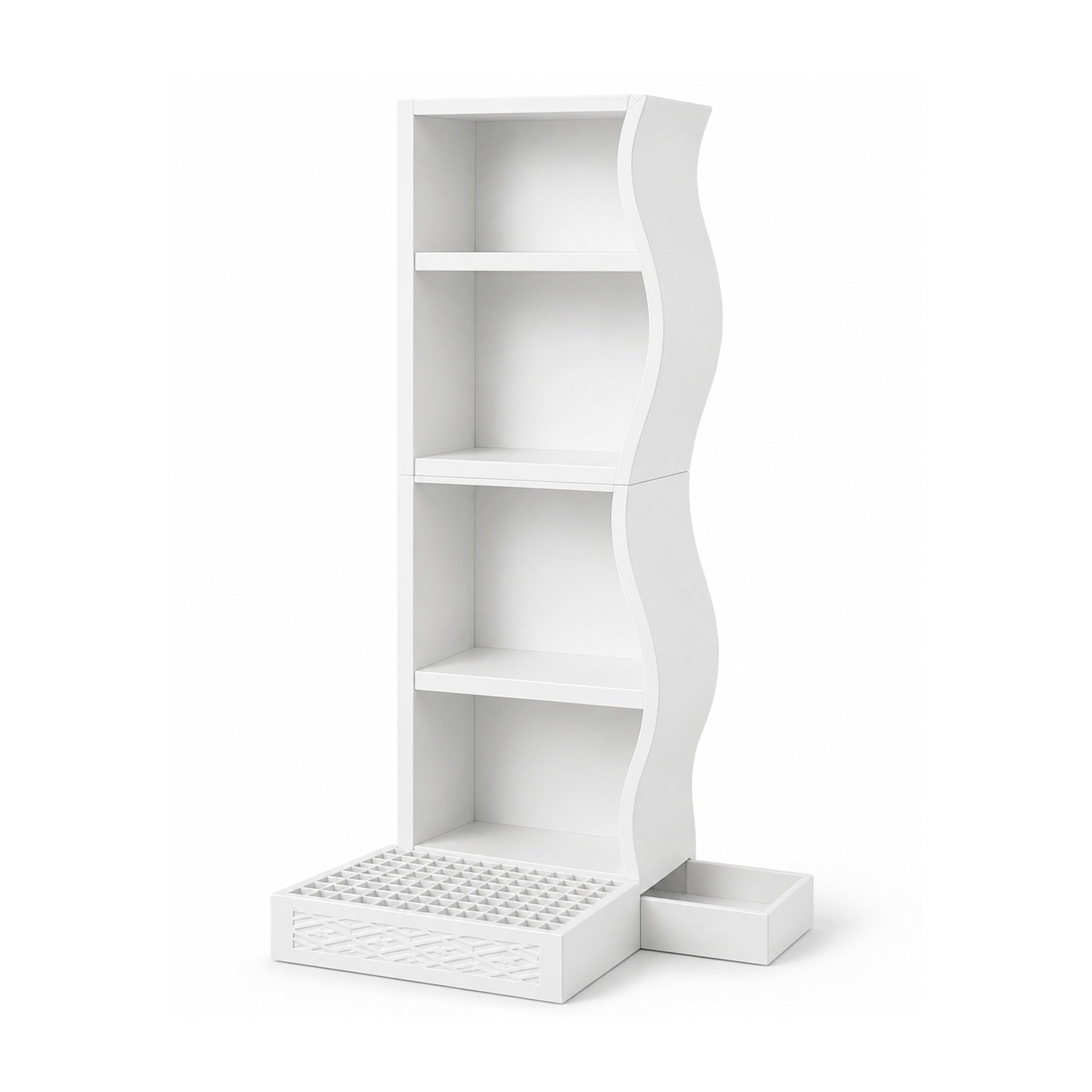 Wavy Coffee Station Organizer Compatible with xBloom Studio – 4-Tier Storage Shelf with Drip Platform & Side Tray