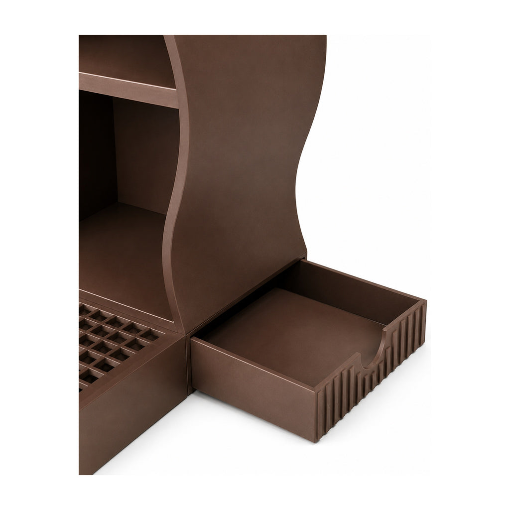 Wavy Coffee Station Organizer Compatible with xBloom Studio – 4-Tier Storage Shelf with Drip Platform & Side Tray