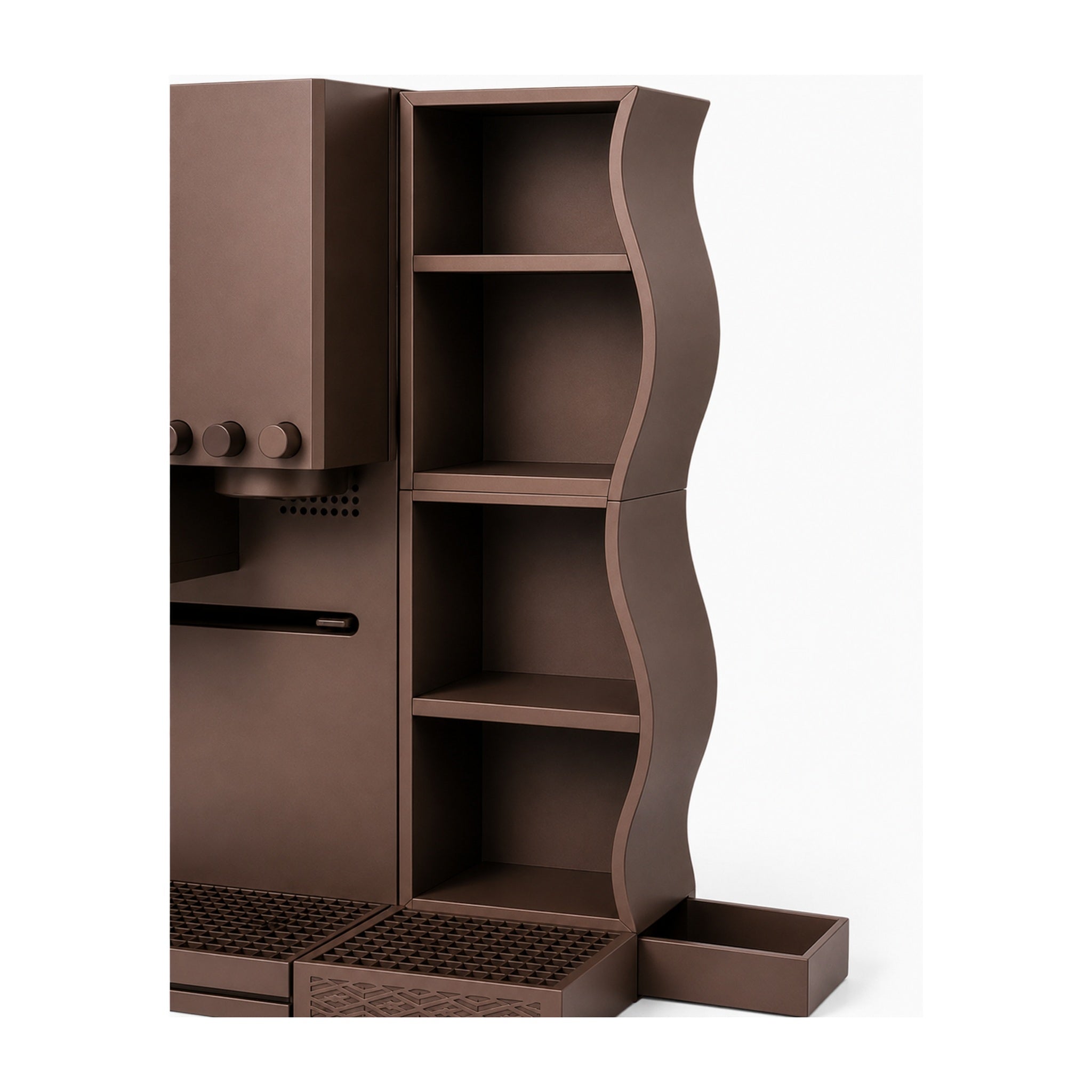 Wavy Coffee Station Organizer Compatible with xBloom Studio – 4-Tier Storage Shelf with Drip Platform & Side Tray