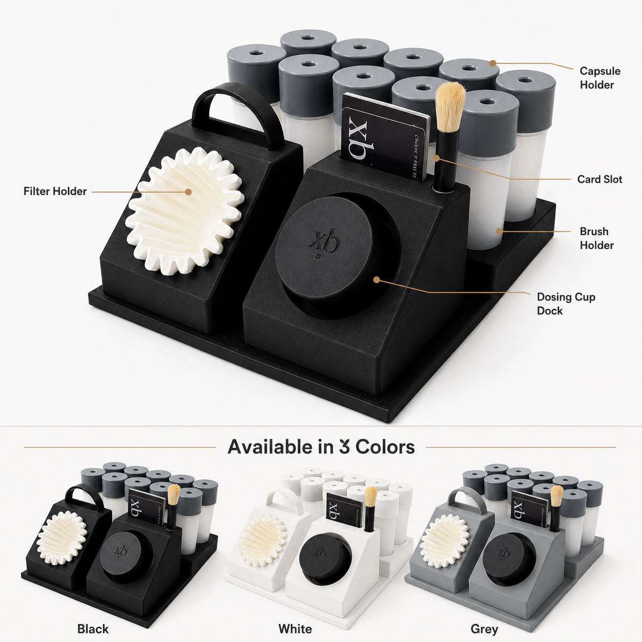 Printies Coffee Station Organizer — Compatible with xBloom Studio | Filter, Capsule, Tool & Cup Holder