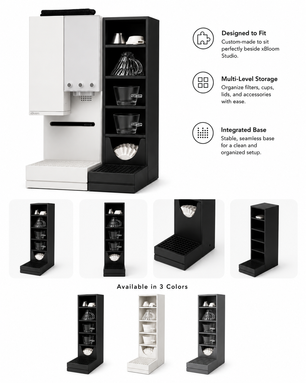 Coffee Accessory Organizer Compatible with xBloom Studio with Shelves & Drip Tray